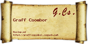 Graff Csombor névjegykártya